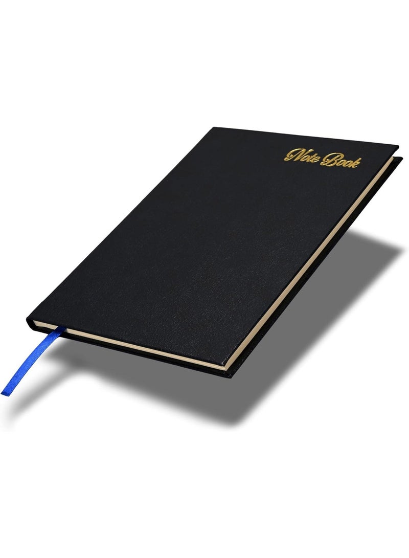 FIS Hard Cover Notebook A5 (148x210mm), Bonded Leather, 98 Sheets/196 Pages, Single Line, 85gsm Italian Ivory Paper, Glued Binding, Blue Cover - FSNBA5IVBLBL - Image 1
